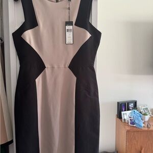 BCBG Black and Cream Midi Dress